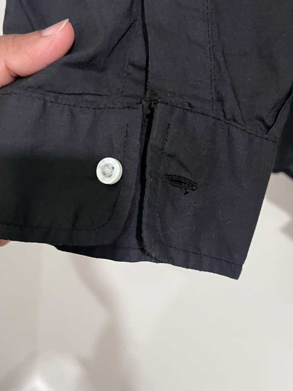 EUC Frank & Eileen Barry Black Tailored Cotton Voile Button Up Shirt - Picture 5 of 8